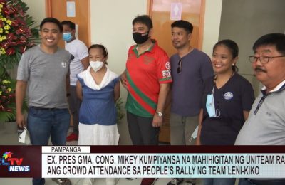 Ex. pres GMA, Cong. Mikey kumpiyansa na mahihigitan ng Uniteam rally ang crowd attendance sa People’s Rally ng Team Leni-Kiko