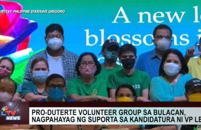 Pro-Duterte volunteer group sa Bulacan, nagpahayag ng suporta sa kandidatura ni VP Leni