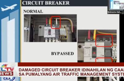 Damaged circuit breaker idinahilan ng CAAP sa pumalyang air traffic management system