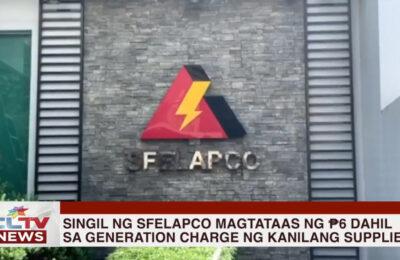 Singil ng SFELAPCO magiging ₱6 dahil sa generation charge ng kanilang supplier