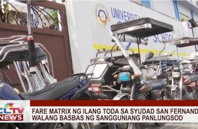 Fare matrix ng ilang TODA sa Syudad San Fernando, walang basbas ng Sangguniang Panlungsod