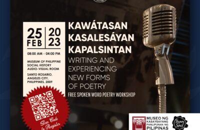 Kasaysayan at kahalagahan ng Spoken Word Poetry, ituturo sa Museum of Philippine Social History