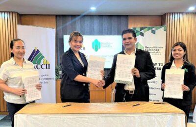 SEC Tarlac EO, Angeles business chamber ink MOA for investor education 