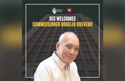 SEC welcomes appointment of Commissioner Rogelio Quevedo