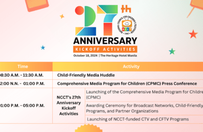 NCCT Launches the Comprehensive Media Program for Children in Celebration of Its 27th Anniversary