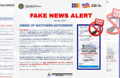 Comelec, iginiit na hindi gobyerno ang nagha-hire ng poll watchers