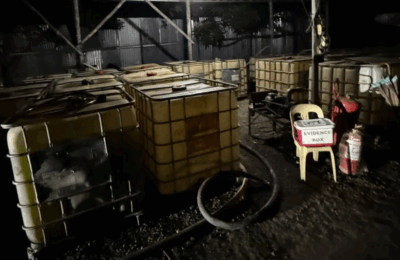 Umano’y iligal na imbakan ng krudo, sinalakay sa Lubao, Pampanga