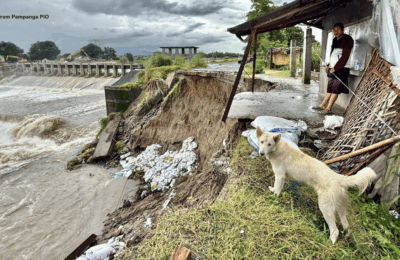 Bahagi ng dike road sa Lubao, gumuho; agarang inspeksyon, isinagawa